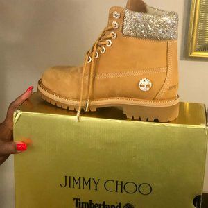 Jimmy Choo Swarovski Crystal Timberlands Sz 7.5 Men 0r 9 Women true two size